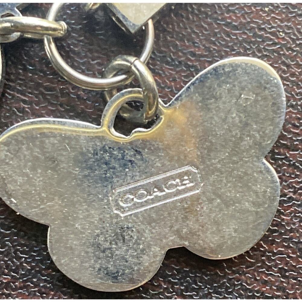 Coach Multi BUTTERFLY Pink White Glitter Charm Fob Keychain Rare Pave Stones - Picture 6 of 8